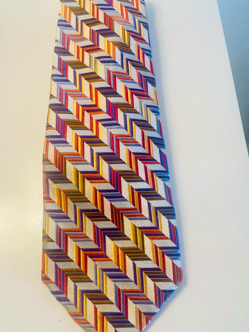 Robert Talbott Extra Long Tie Silk Satin Multicolr 69 inches Best of Class EUC